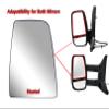 Replacement Driver Left Side Mirror Upper Main Glass Heated with Back Plate for Ford Transit T150 T250 T350 T350HD from 2010 to 2023 view 2