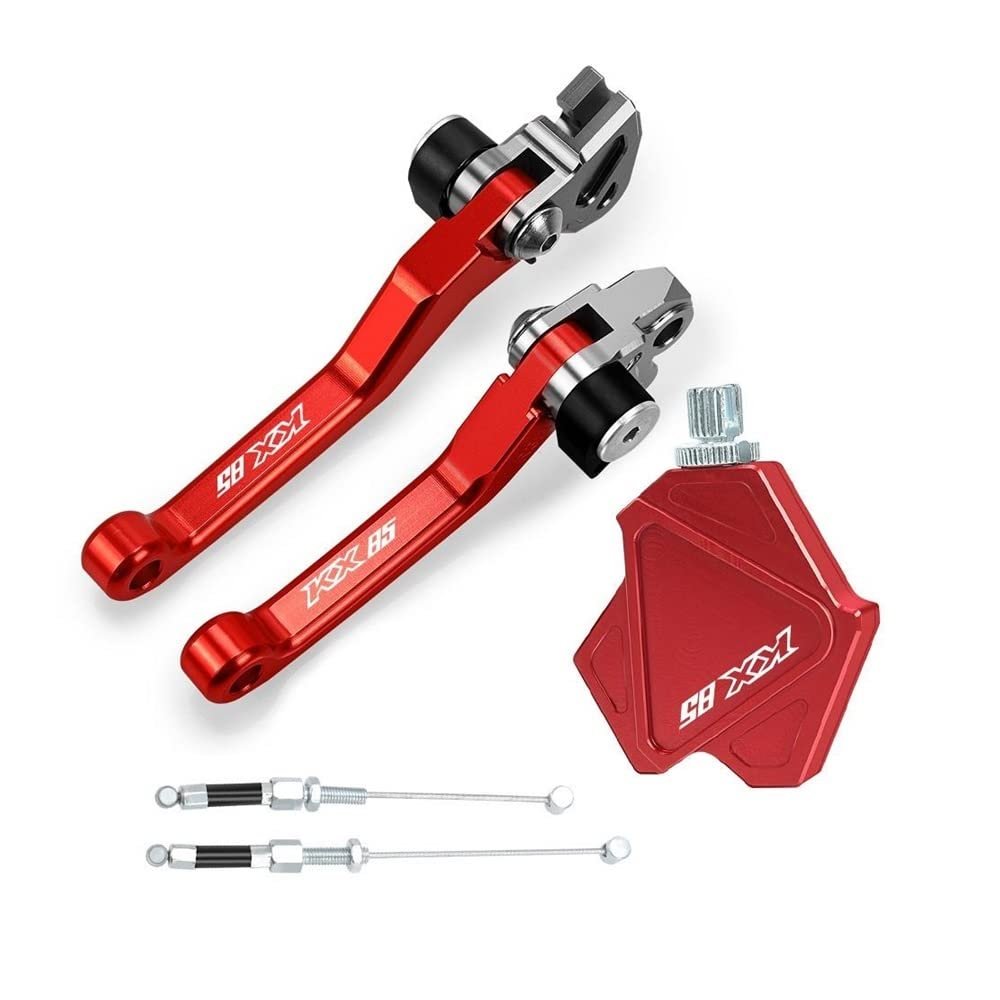 DEHIWI Brake Clutch for Kawasaki KX85 2001-2021 2020 KX 85 Motocross Foldable Brake Clutch Levers Stunt Easy Pull Cable System CNC Accessories (Color : Red)