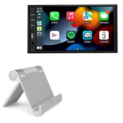 BoxWave Stand and Mount Compatible with Naifay Double Din Car Stereo (7 in) - VersaView Aluminum Stand, Portable, Multi Angle Viewing Sturdy