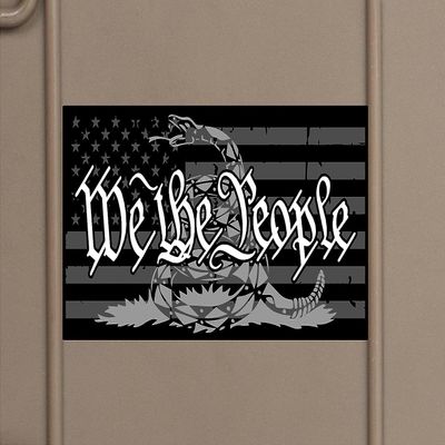 American Flag We The People Gadsden 1776 Weathered Vinyl Sticker Decal (6"x10")