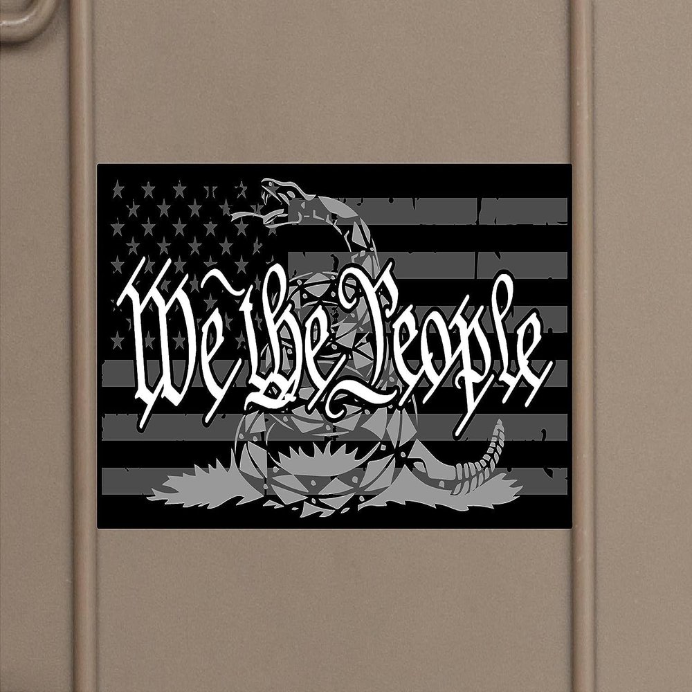 American Flag We The People Gadsden 1776 Weathered Vinyl Sticker Decal (6"x10")