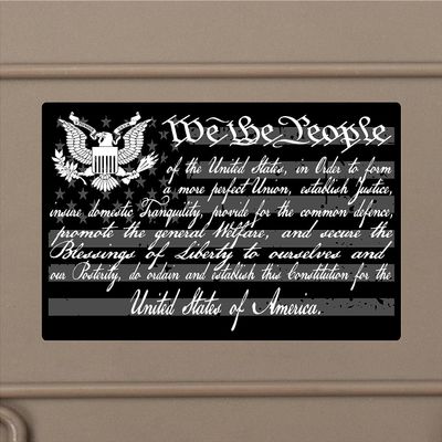 American Flag Preamble Constitution Gadsden 1776 We The People Weathered Vinyl Sticker Decal (7"x12")