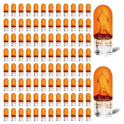 Rafeal Auto 194 Amber Light Bulb 100 Pack,194A Automotive Brake Light Turn 194A Miniature Bulb Mini Bulb Taillight Turn Signal Light,Replacement for Cars,Trucks,SUVs