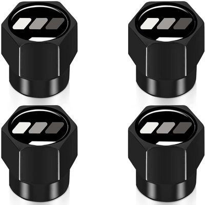 4Pcs Metal Aluminum Alloy Car Tire Valve Stem Caps Cover for Toyota Tacoma 4Runner Tundra Rav4 Highlander Accessories for Men Women CapsGray-Black