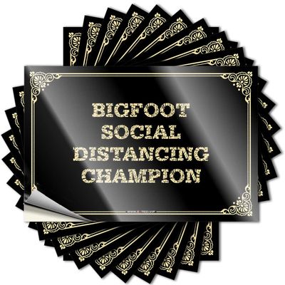 Bumper Sticker Bigfoot Social Distancing Champion Stickers Funny Sticker Car Stickers (Color : Colour, Size : 6X9CM)