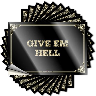 Bumper Sticker Give Em Hell Stickers Funny Sticker Car Stickers (Color : Colour, Size : 8X12CM)