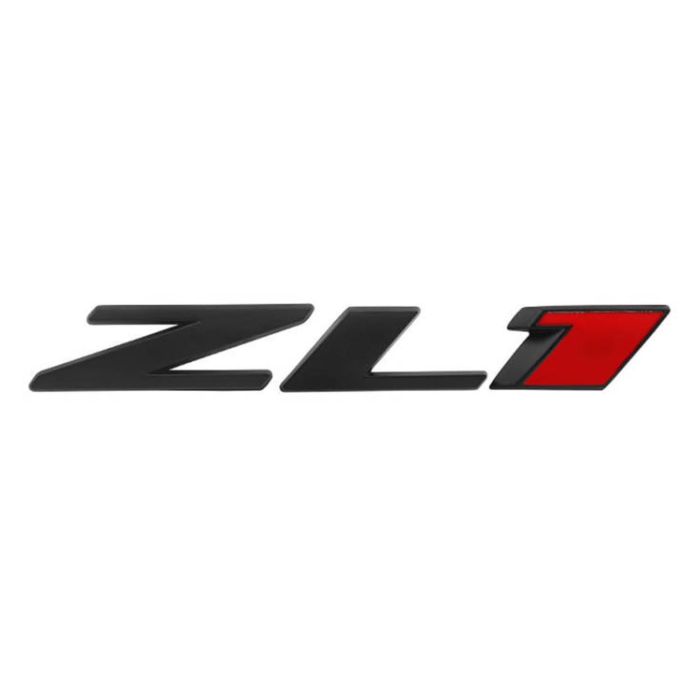 3D Raised Letters ZL1 Emblem Metal with Adhesive Backing for Chevy Comaro Automotive Decoration(Black Red)