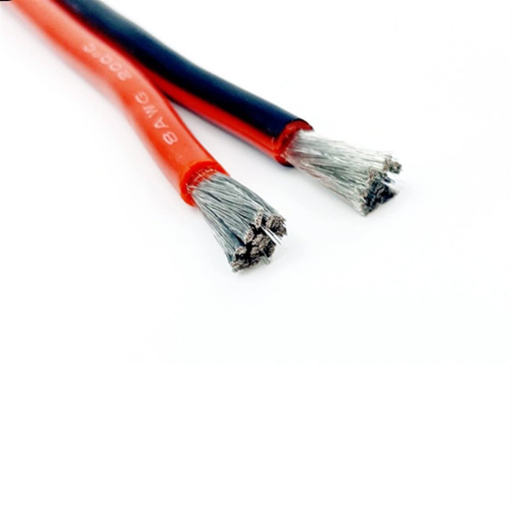 MIBSH Pipe House 2 Pin Automotive Copper Electrical Wires, Silicone Wire Cable, 28 24 26 22 20 AWG 18AWG 16AWG 14AWG 12AWG 10AWG 8AWG Car Cables Soil Electronics (Size : 1m, Color : 22 AWG)