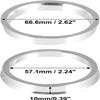 Taimmach 2pcs OD 66.6mm to ID 57.1mm Aluminium Alloy Car Hub Centric Rings Wheel Bore Center Spacer view 2