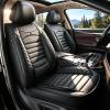 JIAMAOXIN Car Seat Covers for Kia Rio 2013-2024 2025 2026, Full Set 5 Seats Faux Leather Seat Cover Car Cushion Protector Compatible Airbag (5 Seat Set, Black) view 1