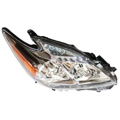 SOLRIMANA Halogen Headlight Assembly Compatible with 2010 2011 For Toyota Prius Right Passenger Side Halogen Headlight Replace#8113047520, 8117047520 Clear Lens+Chrome Crystal Housing