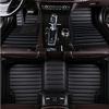 HLMATSM Custom Leather Car Floor Mats Compatible with Cars SUVs Trucks All Weather Protection Car Flooring, Upgrade Your Car Interior for Car Floor Mats (Black Stripe) view 1