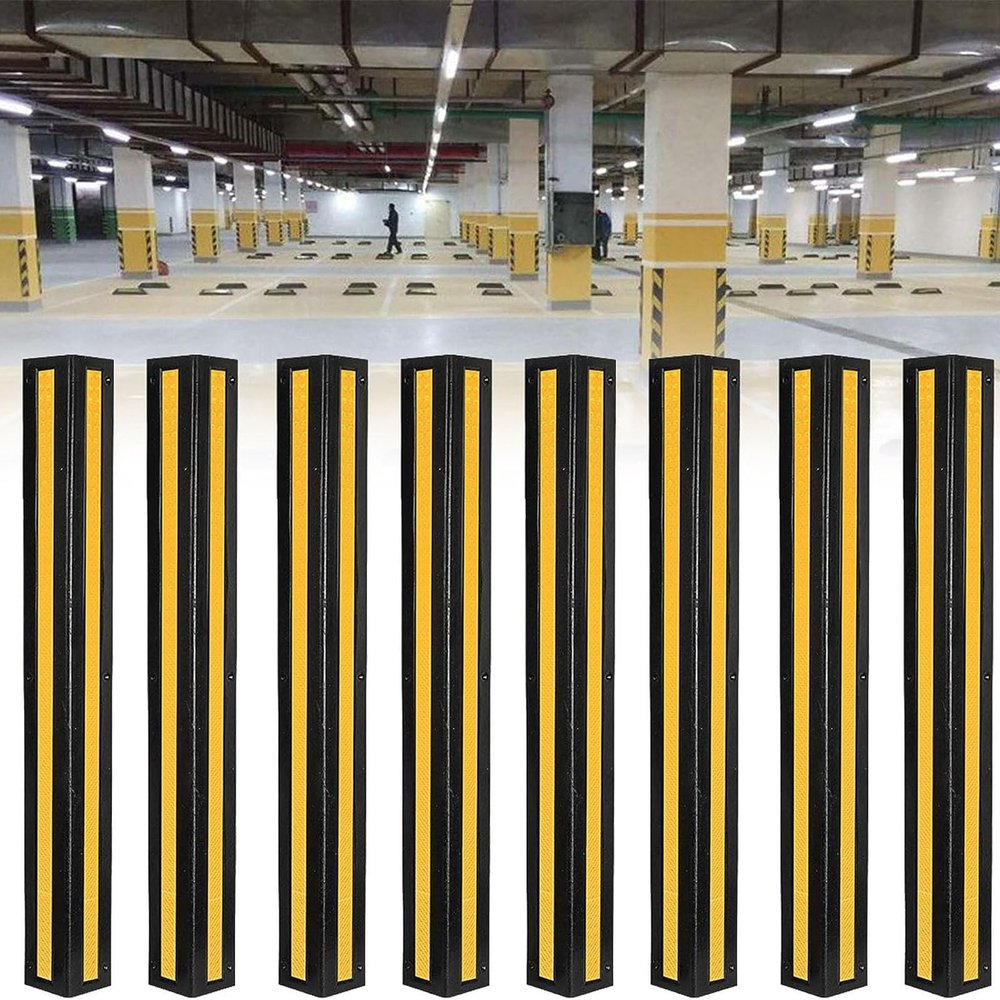 Rusopobe Reflective Corner Guard Wall Corner Protector Guards - Protect Car Edge and Door from Damage, for Parking Lots and Warehouse Pillars(8pcs,80cm)