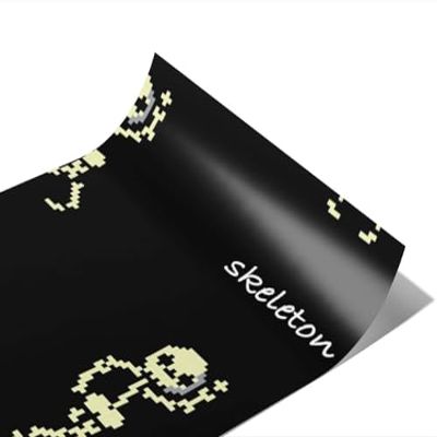 Rwraps Skull and Bones Mister Pixelbones Gloss Vinyl Film Wrap 59in x 27ft Vinyl Vehicle Car Film Sheet Roll
