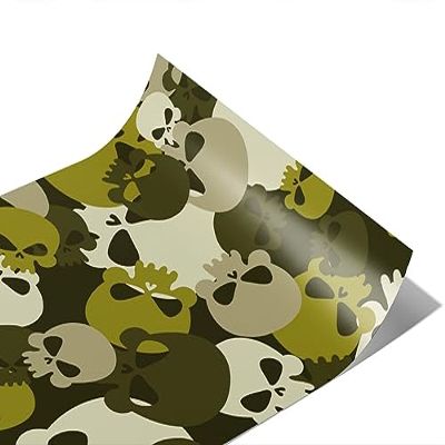 Rwraps Skull and Bones Forest Calvaria Gloss Vinyl Film Wrap 59in x 16ft Vinyl Vehicle Car Film Sheet Roll