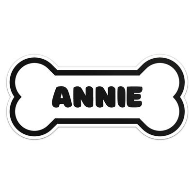 Annie Dog Name Sticker - Waterproof Vinyl Decal for Car Bumper, Laptop, Water Bottle, Wall, and Window, Size - 3'' Longer Side