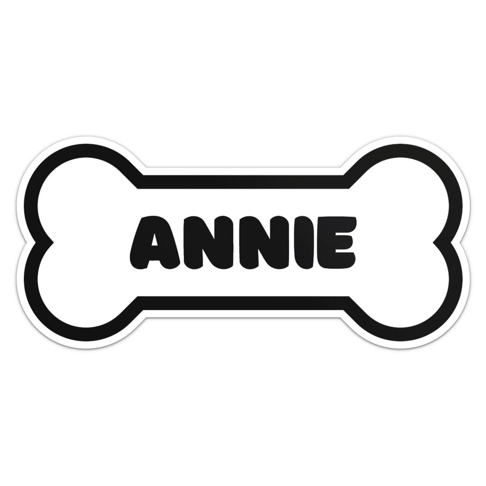 Annie Dog Name Sticker - Waterproof Vinyl Decal for Car Bumper, Laptop, Water Bottle, Wall, and Window, Size - 3'' Longer Side