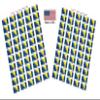 100 Bosnia Flag Stickers, Two Sheets of 50, 1.5" x 1" Made in America Self Adhesive Country Flag Scrapbook Stickers, Two Sheets of 50, 100 Sticker Decal Flags view 1