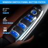 BoxCheer 10PCS Window Lift Panel Button Frame Cover for Honda Accord 2023 2022 2021 2020 2019 2018 Aluminum Alloy Car Door Armrest Button Cap Without AUTO Button Trim Accessories - Blue view 3