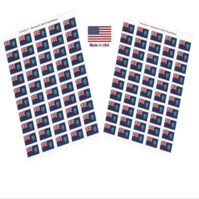 100 Montserrat Flag Stickers, Two Sheets of 50, 1.5" x 1" Made in America Self Adhesive Country Flag Scrapbook Stickers, Two Sheets of 50, 100 Sticker Decal Flags