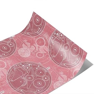 Rwraps Steampunk Pink Clockwork Matte Vinyl Film Wrap 59in x 5ft Vinyl Vehicle Car Film Sheet Roll
