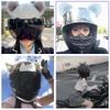 1 Pair Cute Bear Ears for Helmet Plush Helmet Bear Ears Helmet Horns Helmet Accessory for Ski Motorcycle Helmet Sky Blue view 3