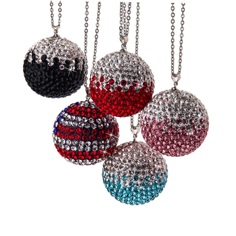 FAVOMOTO Rhinestone Car Hanging Pendant Creative Ball Auto Interior Ornament Red Gradient Design for Car Decor for Friends and Family