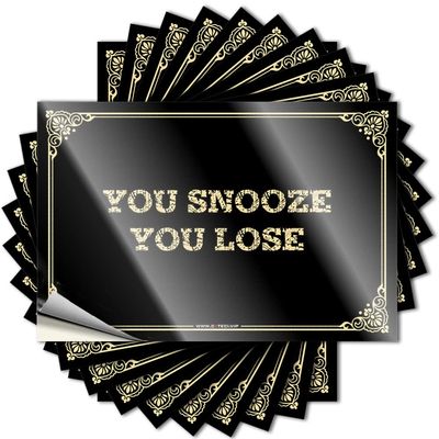 Funny Sticker You Snooze You Lose Stickers Funny Car Decals Decals for Cars (Color : Colour, Size : 8X12CM)