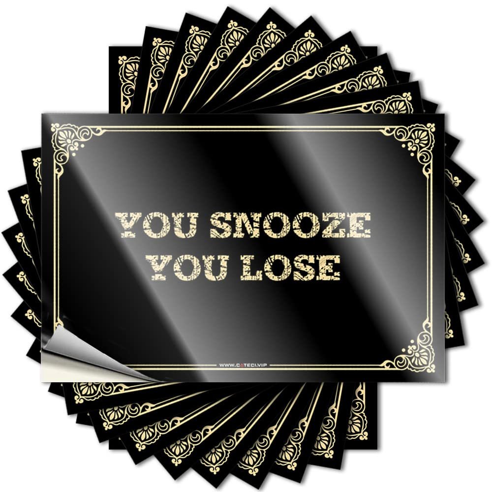 Funny Sticker You Snooze You Lose Stickers Funny Car Decals Decals for Cars (Color : Colour, Size : 8X12CM)