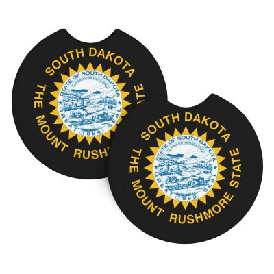 Flag of South Dakota 2 Pcs Premium Cup Holder Inserts Elevate in-Car Experience