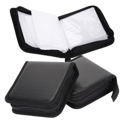 ABOOFAN 3pcs Cd Case Holder for Discs Portable Zipper Storage Organizer for Dvds and Pu Faux Leather Design for Car and Travel Use