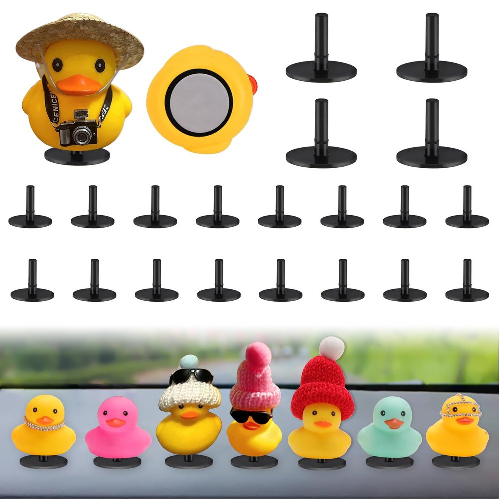 YIBEICO 20pcs Duck Mount, Flock Locker Rubber Duck Holder Dashboard for Jeep Dash & Fixed Display, Gift for Jeep Lover, Double-Sided Stickers Included (20pcs)
