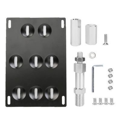 Tow Hook License Plate Mount, Car Front Bumper Tow Hook License Plate Mount Bracket 8 Holes Adjustable Holder