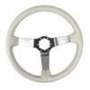 Reproduction Steering Wheel - White Leather W/Satin Spokes For 1977 C3 Corvette view 1