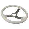 Reproduction Steering Wheel - White Leather W/Satin Spokes For 1977 C3 Corvette view 3