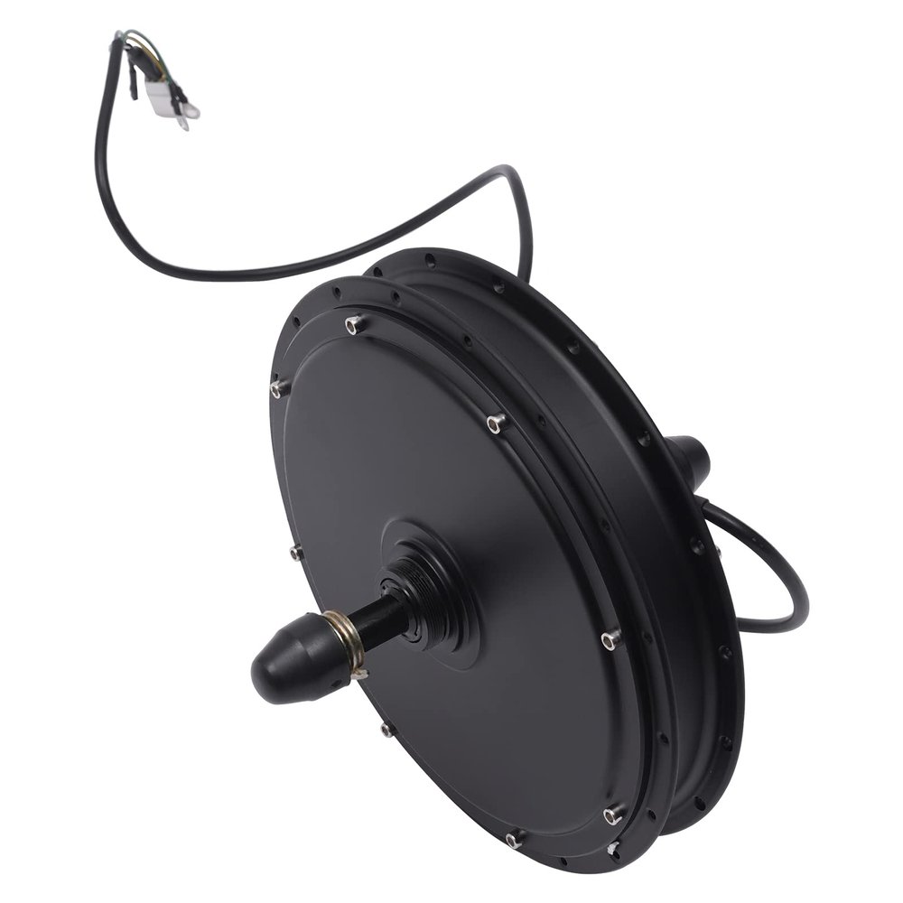 BANLICALI Rear Wheel Hub Motor 48V 1000W Aluminium Alloy E-Bike Mid Drive Motor with Disc Brake, Brushless Gearless, 460RMP 50N.M, for Rear Wheels of Bicycles with Dropouts of 5.31", Black