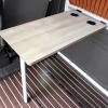 RV Folding Wall Table, RV Aluminum Foldable Picnic Table, Removable RV Tables with Steel Pipe Bracket and Environmentally Friendly Board Desktop, RV Table with Reserve Sink Cup, Ideal for Campervans a view 1