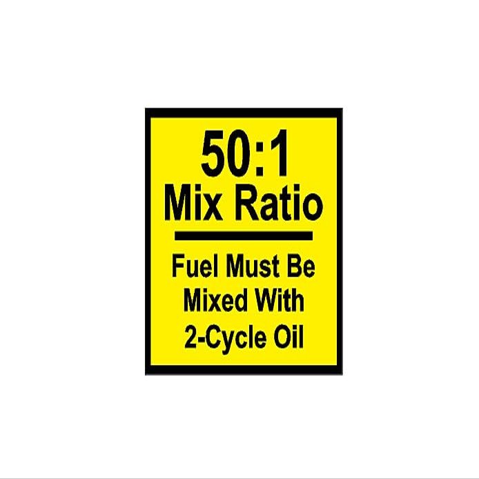 Mix Ratio Chart 50:1 2-Stroke 2-Cycle Oil Fuel Chainsaw GASOLINE STICKER DECAL (Size: 3")
