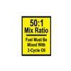 Mix Ratio Chart 50:1 2-Stroke 2-Cycle Oil Fuel Chainsaw GASOLINE STICKER DECAL (Size: 3") view 1