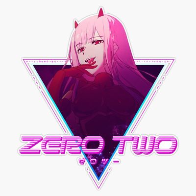 Darling in The Franxx (Zero Two 002 Aesthetic) Sticker Vinyl Waterproof Sticker Decal Car Laptop Wall Window Bumper Sticker 5"