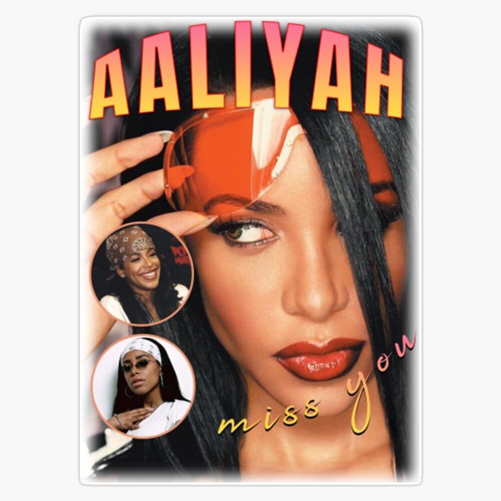 Aaliyah Bootleg Sticker Vinyl Waterproof Sticker Decal Car Laptop Wall Window Bumper Sticker 5"