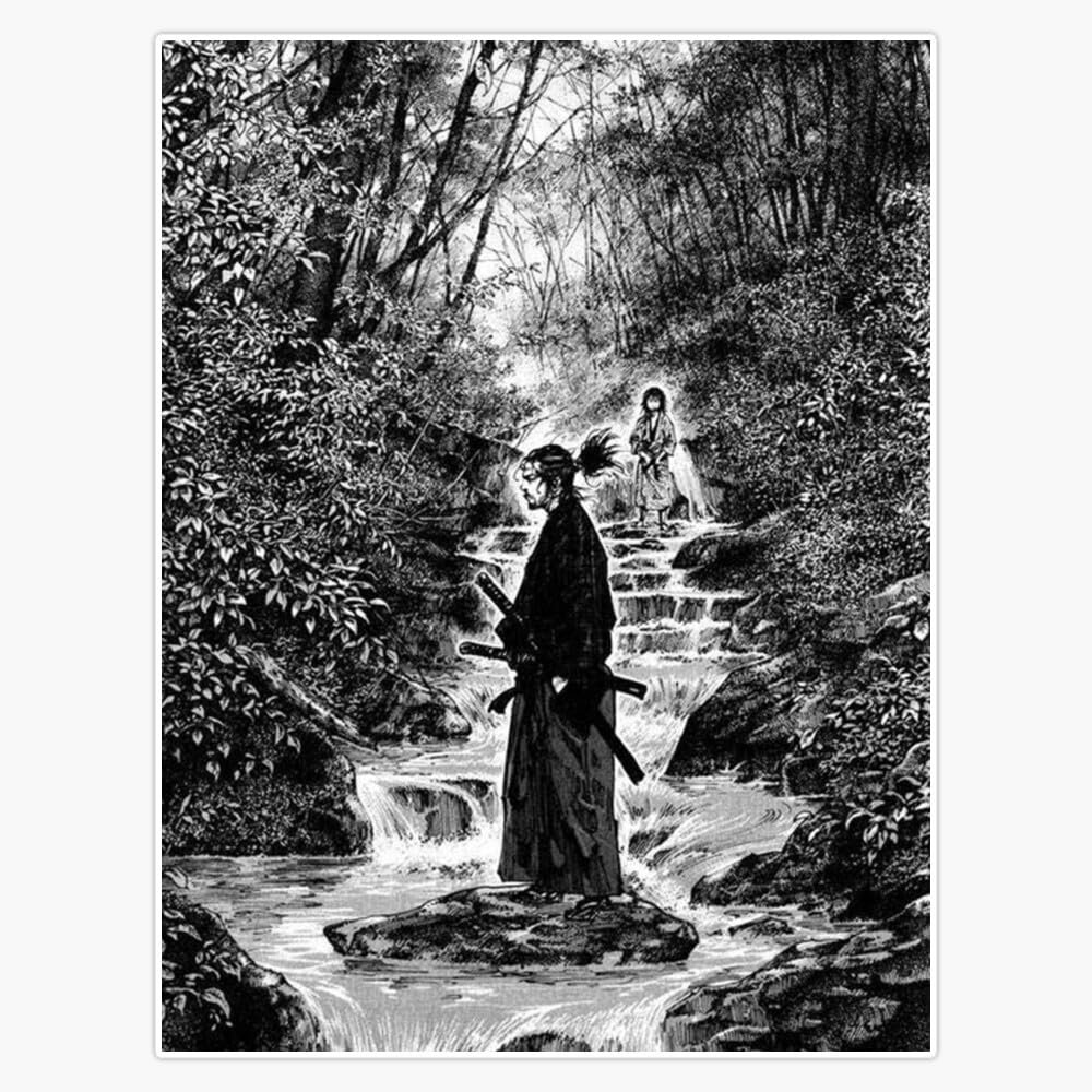 Manga Vagabond Musashi Miyamoto Sticker Vinyl Waterproof Sticker Decal Car Laptop Wall Window Bumper Sticker 5"
