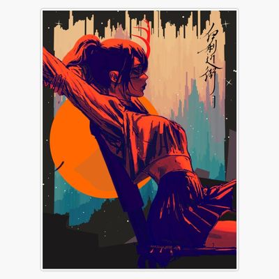 Anime Lofi Japanese Cute Oni Weeaboo Girl Sticker Vinyl Waterproof Sticker Decal Car Laptop Wall Window Bumper Sticker 5"