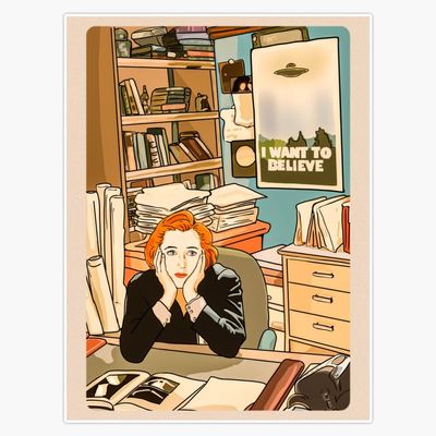 The Skeptical Dana Scully in The Mulder S Office The X Files Sticker Vinyl Waterproof Sticker Decal Car Laptop Wall Window Bumper Sticker 5"