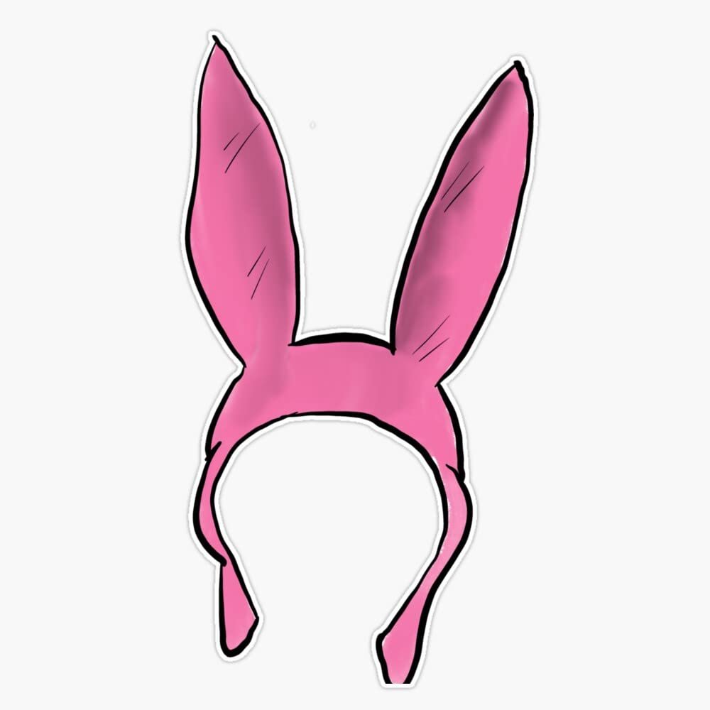 Pink Bunny Hat Bob's Burgers Inspired @ Heckinfarout Sticker Vinyl Waterproof Sticker Decal Car Laptop Wall Window Bumper Sticker 5"