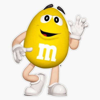 Yellow M&M Sticker Vinyl Waterproof Sticker Decal Car Laptop Wall Window Bumper Sticker 5"