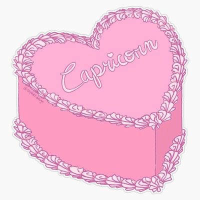 Capricorn Heart Shaped Cake Sticker Vinyl Waterproof Sticker Decal Car Laptop Wall Window Bumper Sticker 5"