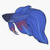 Blue Veiltail Betta Sticker Vinyl Waterproof Sticker Decal Car Laptop Wall Window Bumper Sticker 5" view 1