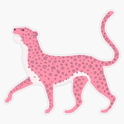 Pink Leopard Drawing Sticker Vinyl Waterproof Sticker Decal Car Laptop Wall Window Bumper Sticker 5"