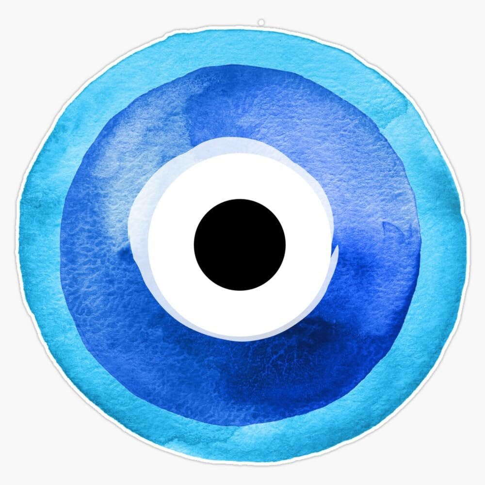 Watercolor Nazar Boncugu Ii Evil Eye Sticker Vinyl Waterproof Sticker Decal Car Laptop Wall Window Bumper Sticker 5"
